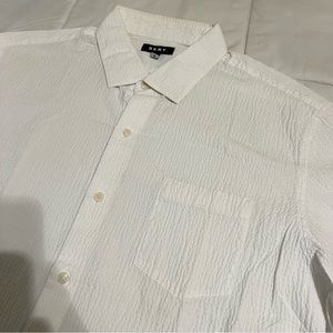 Textured DKNY White Casual Shirt